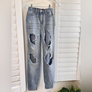 BDG. Size 24. Urban Outfitters Blue high rise mom Jeans Distressed Style